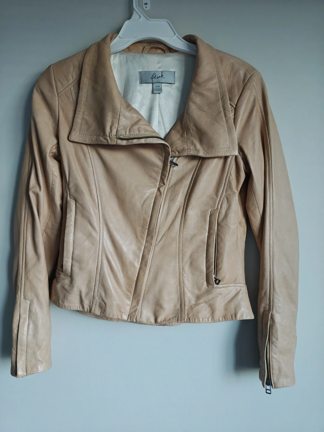 Blink Leather Jacket - Beige - Size XS - photo 2