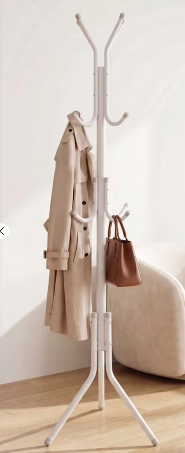 White Metal Standing Coat Rack