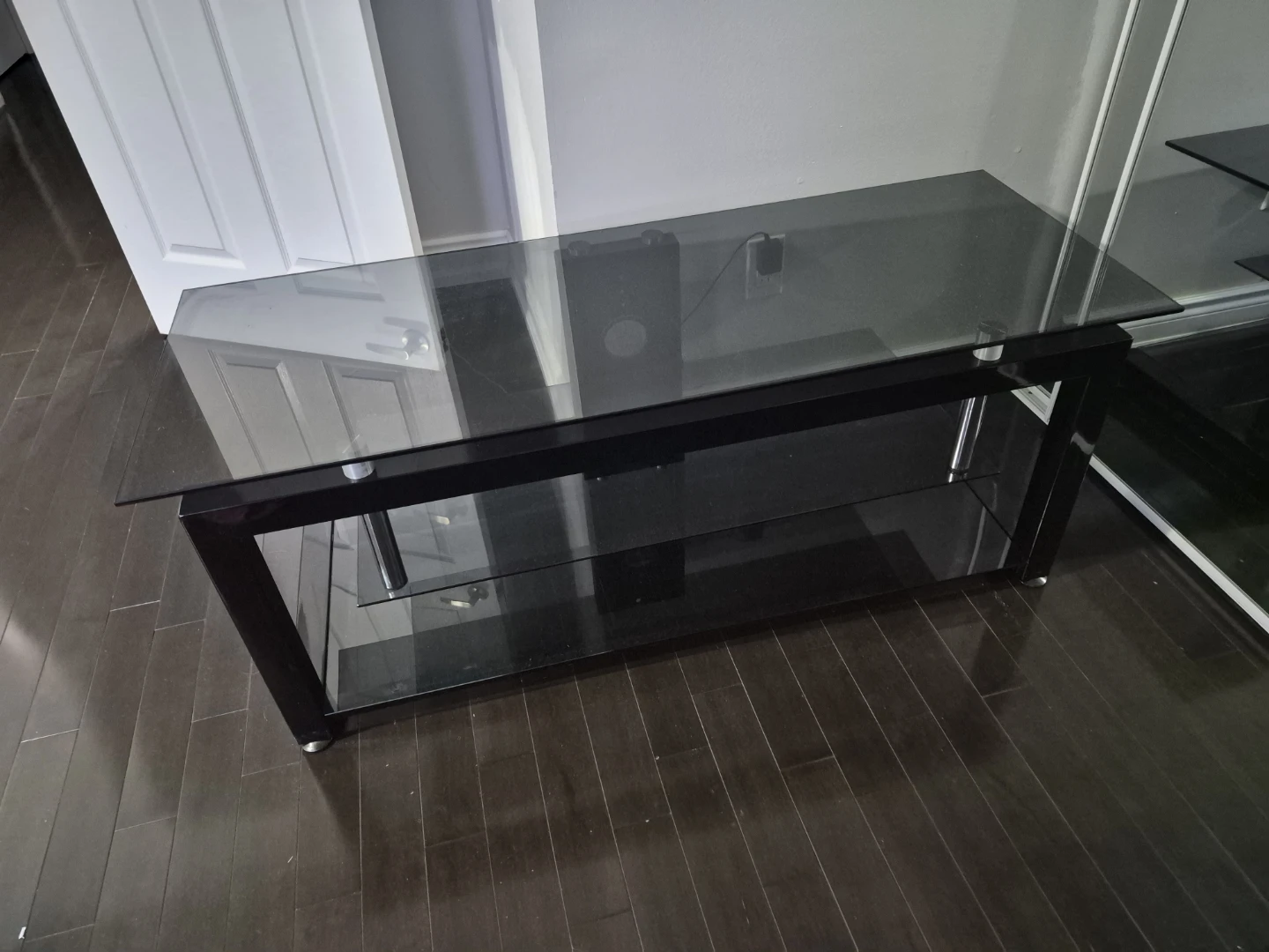 Modern Black Glass TV Stand