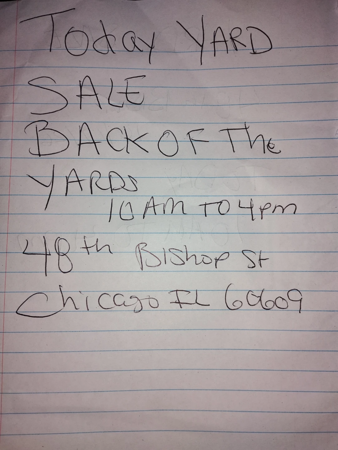 Today yard sale