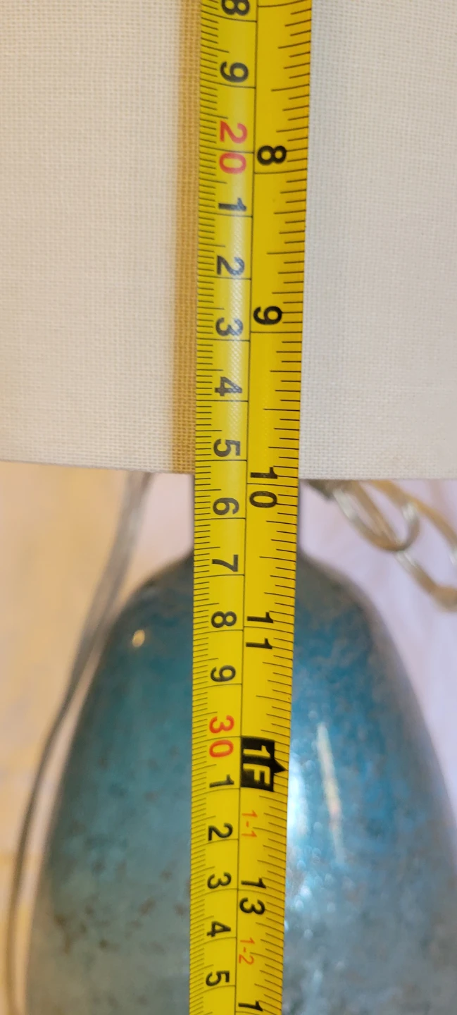 Set of Two Blue Glass Table Lamps - photo 4