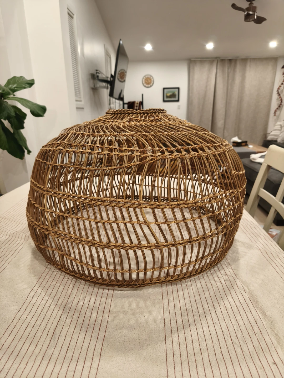 Kouboo Open Weave Wicker Dome Pendant Lamp - photo 5