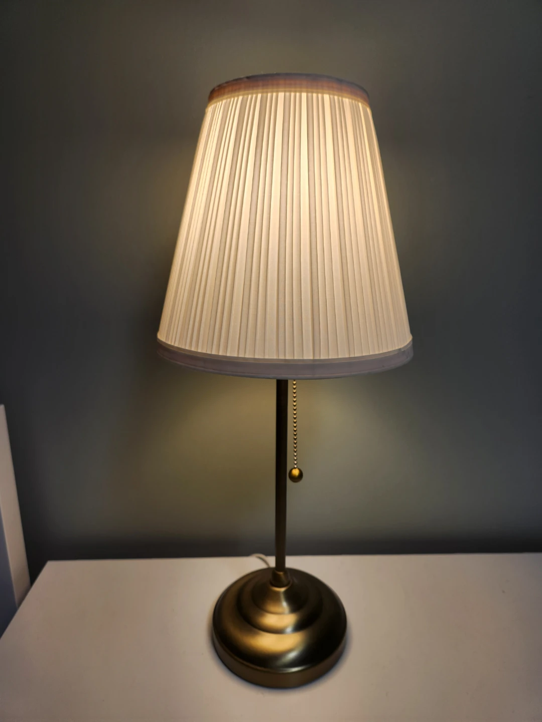 Classic Brass Table Lamp with Pleated Shade
