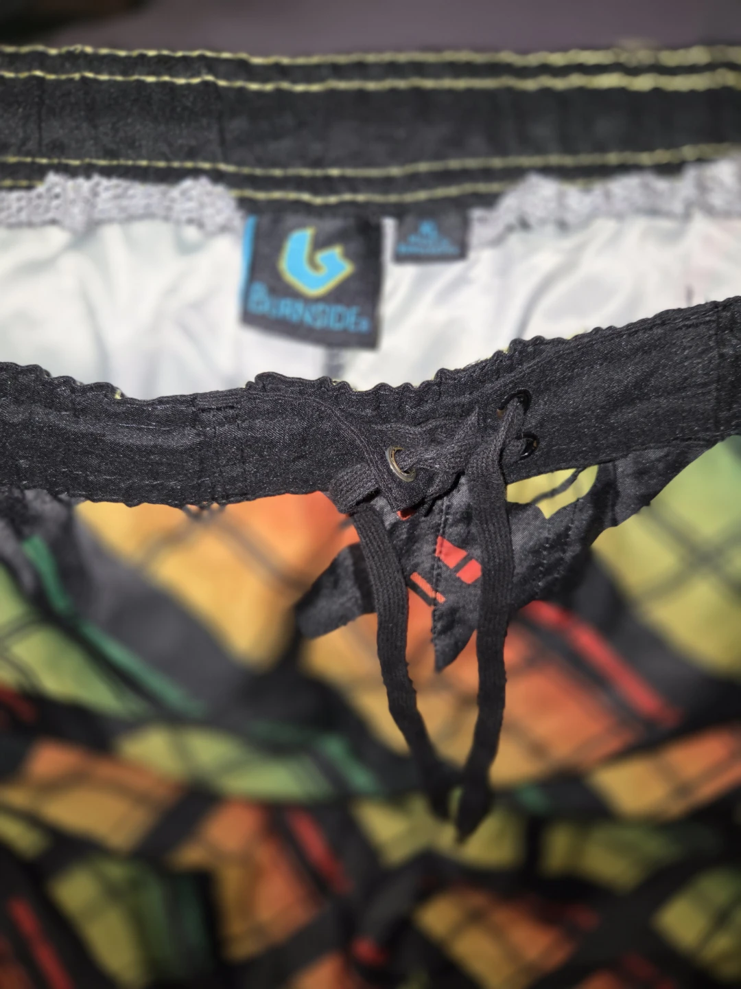 Burnside Cool-Toned Plaid' Board Swimming Shorts in a Men's XL