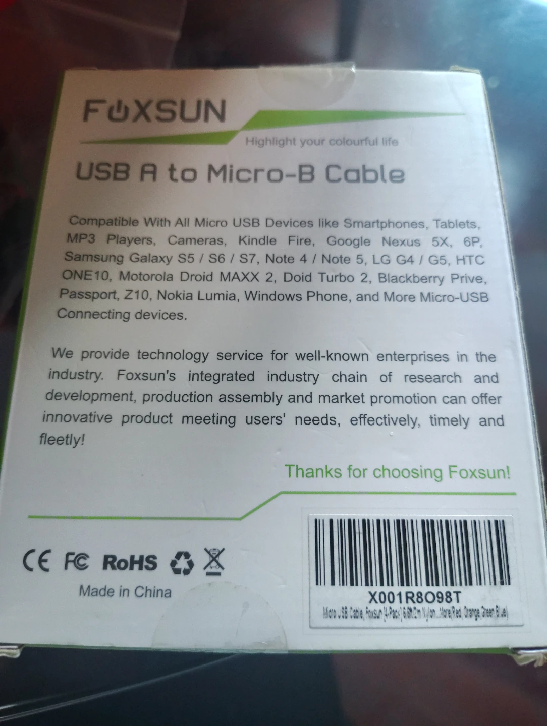 Foxsun USB A to Micro-B Cables (4-Pack) - photo 2