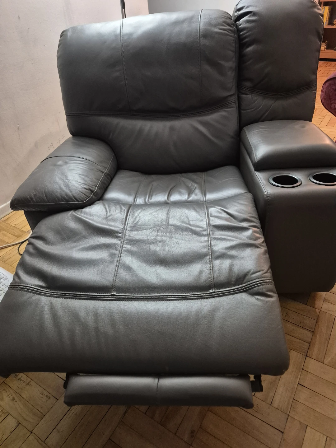 Franco Genuine Leather zero gravity Grey Power Recliner Chair - photo 5