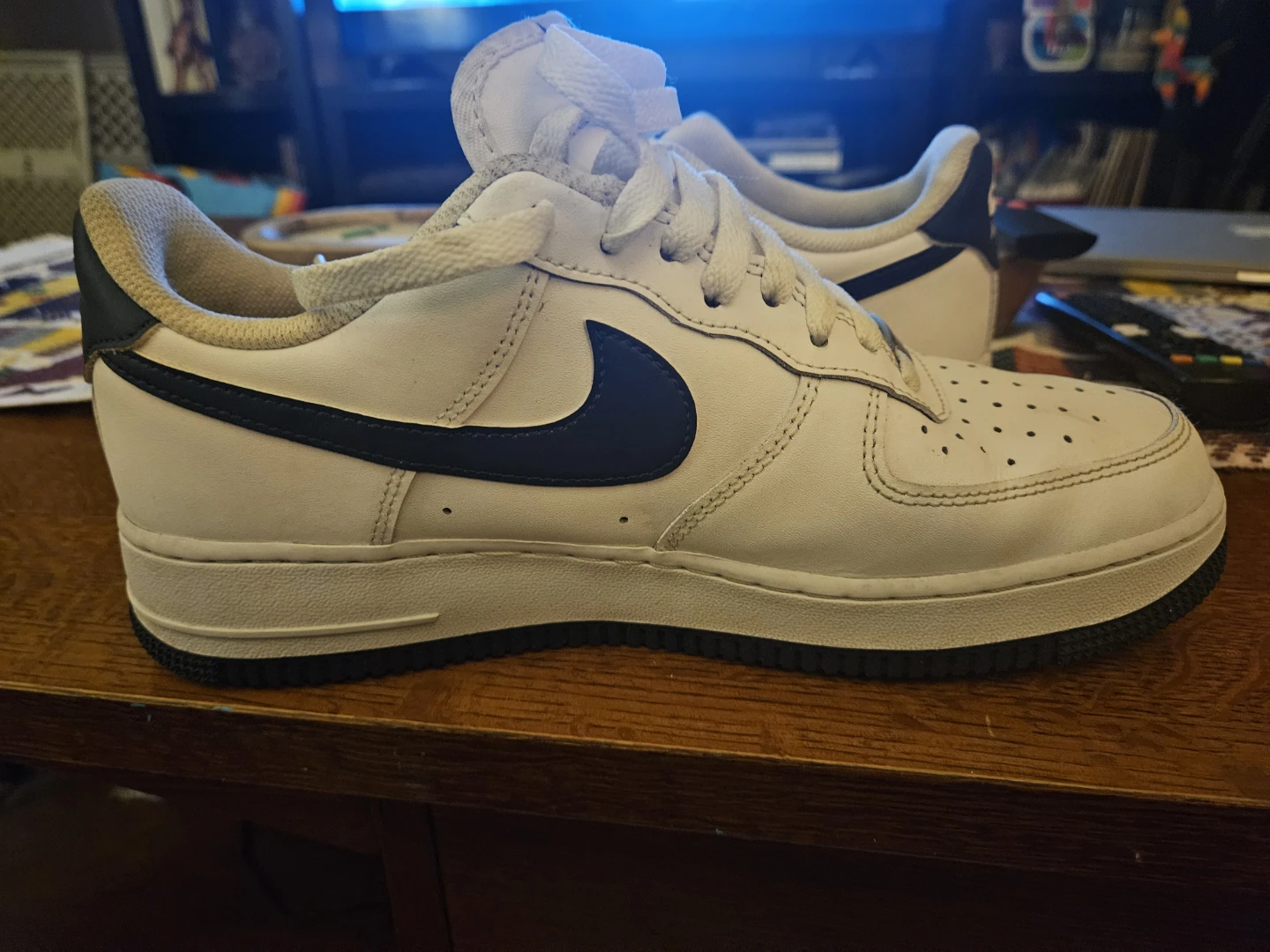 Nike Air Force 1 Low White and Navy - photo 3