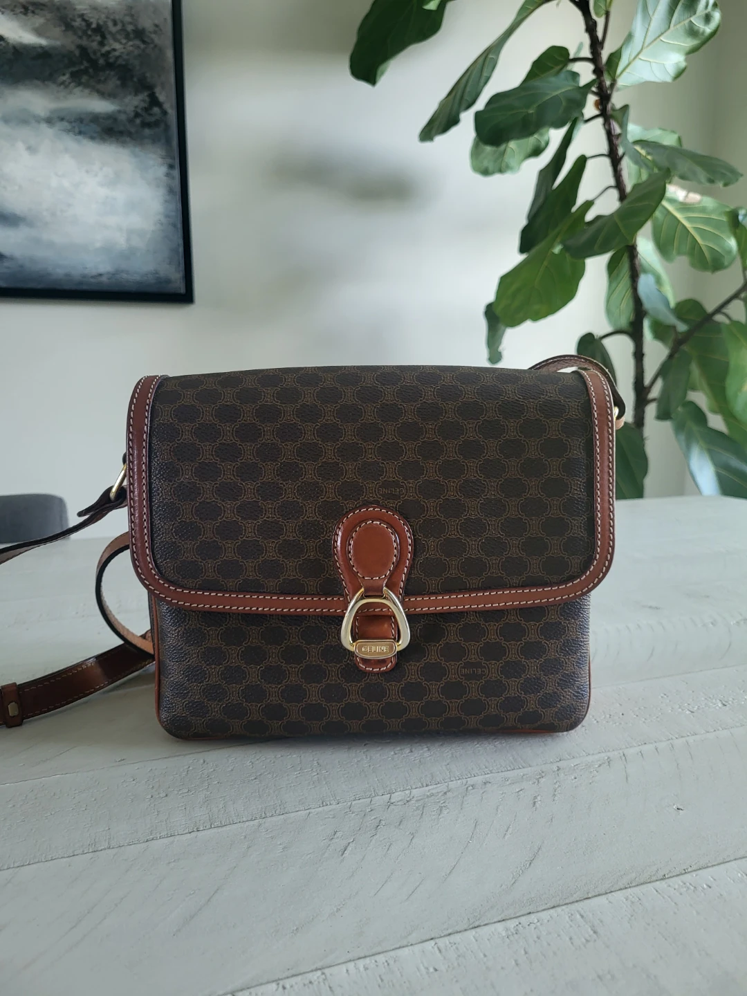 Celine Macadam Horse Bit Shoulder Bag