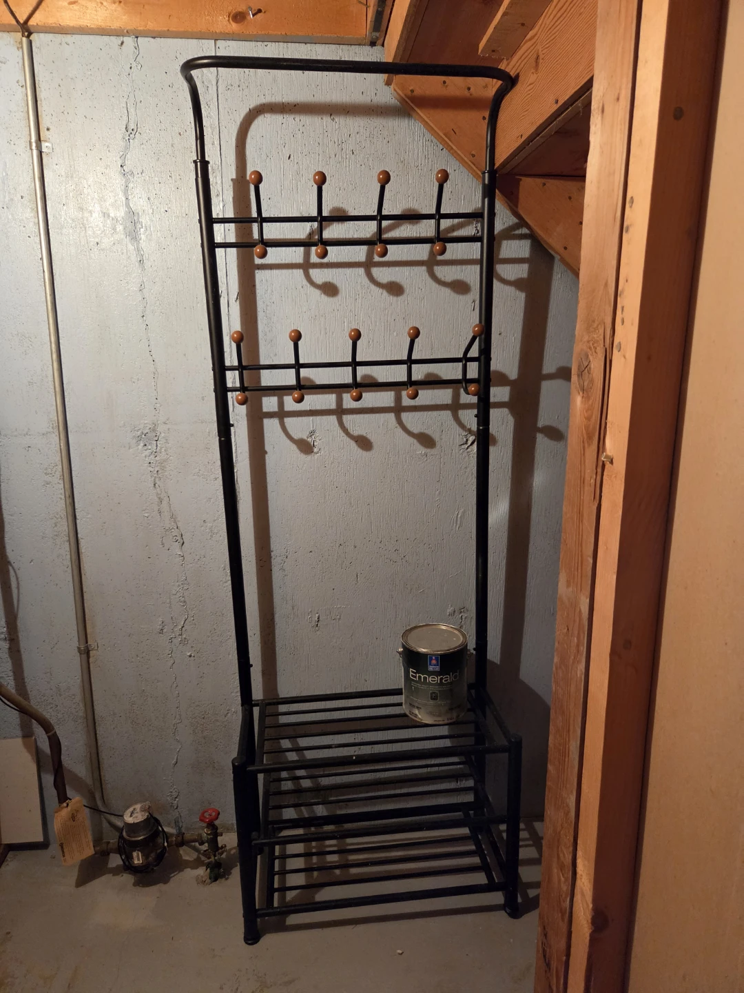Metal Coat Rack with Shoe Storage