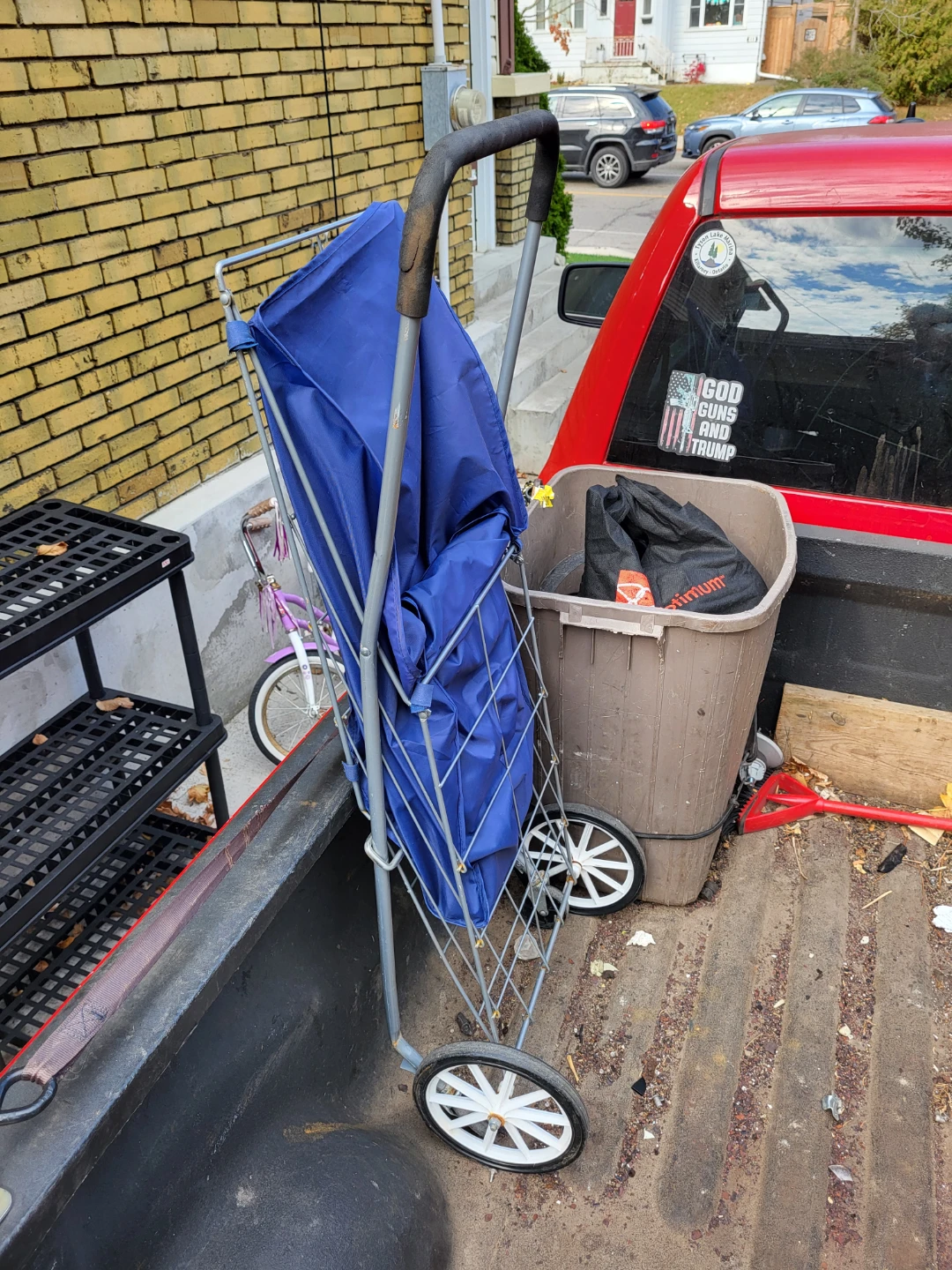 Collapsible Blue Grocery Shopping Cart - photo 2