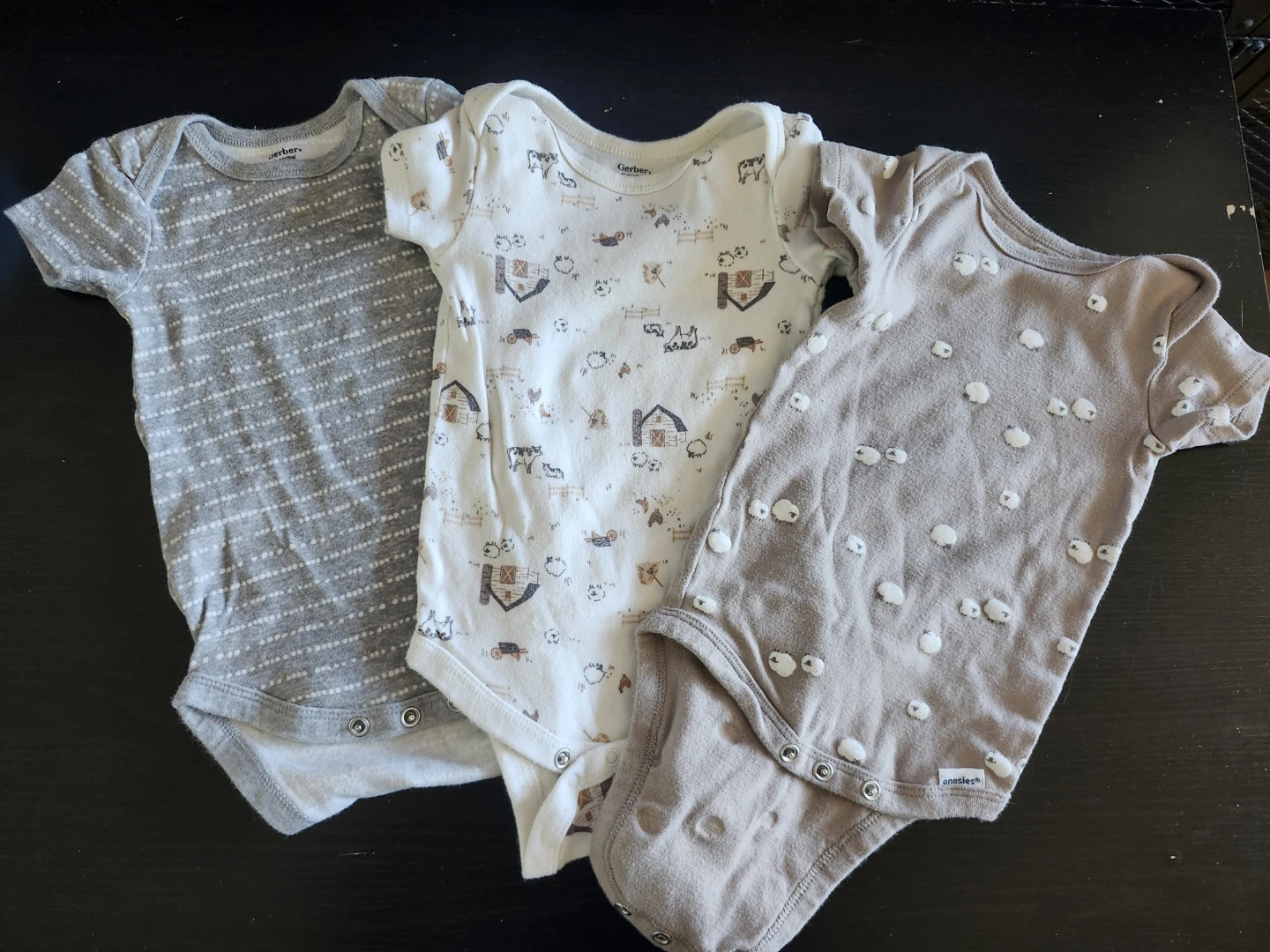 Gerber Onesies Baby Bodysuits - 3 Pack
