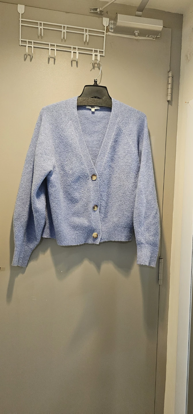 Uniqlo blue knit cardigan