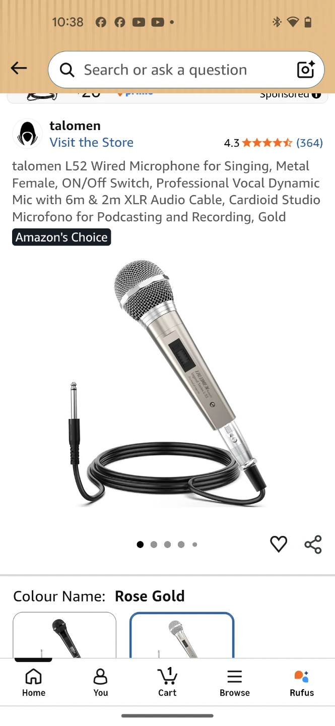 talomen L52 Wired Dynamic Microphone