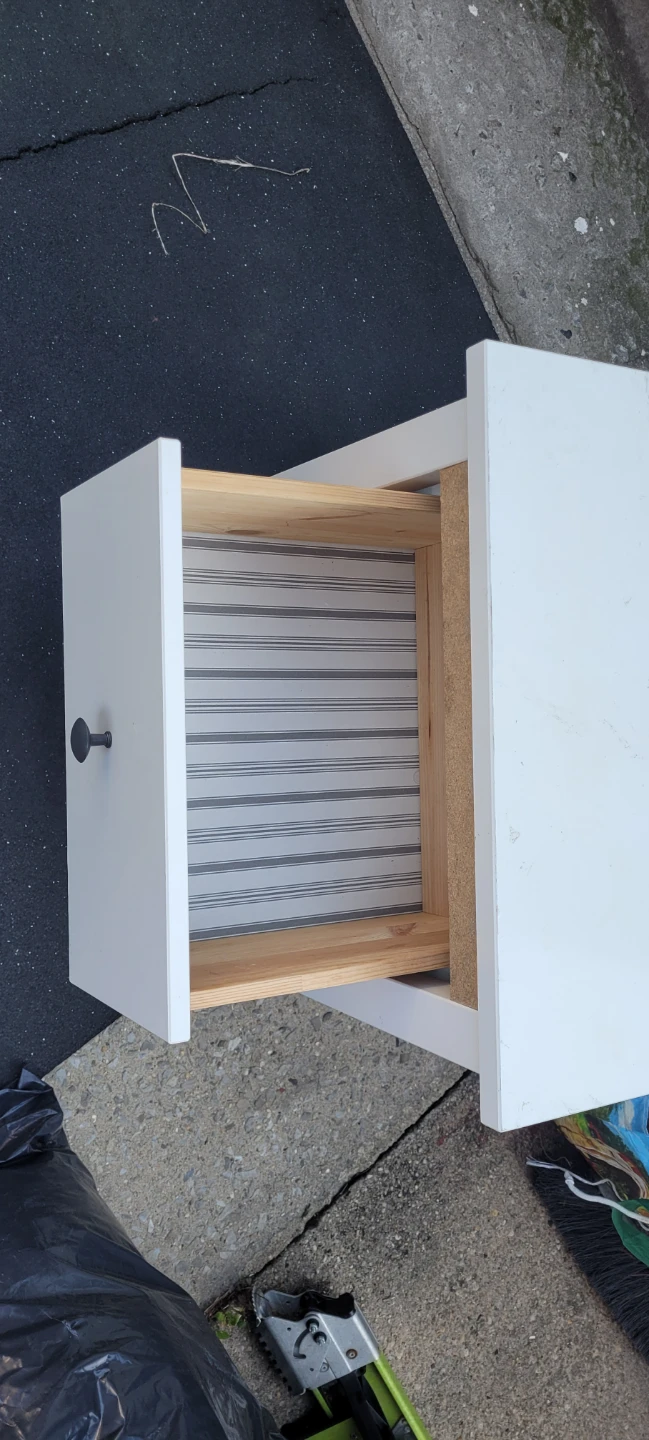 White Wood Nightstand with Single Drawer - photo 2