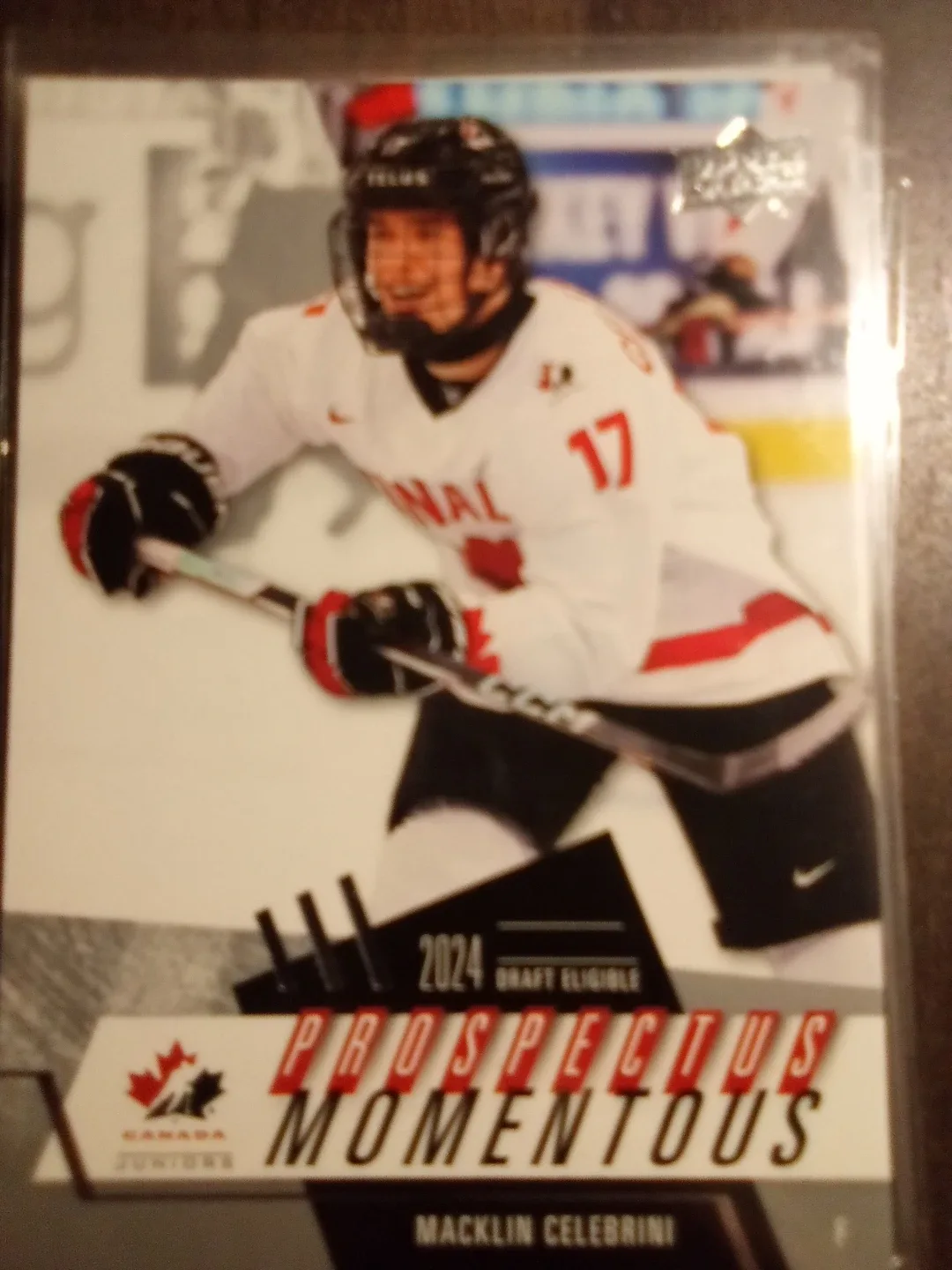2024 Upper Deck Macklin Celebrini Prospectus Momentous Card