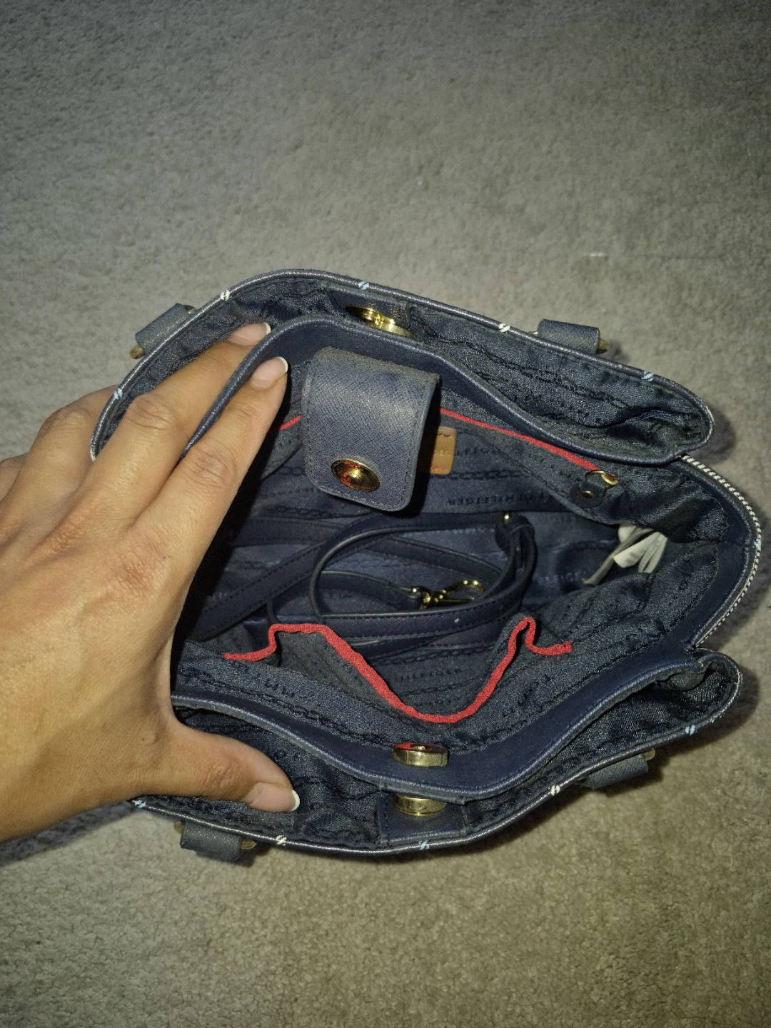 Tommy Hilfiger Navy Plaid Handbag - photo 4