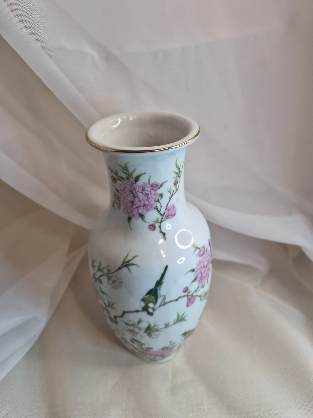 Beautiful 8" SAJI Fine China Vase, Chinoisere Vintage - photo 4