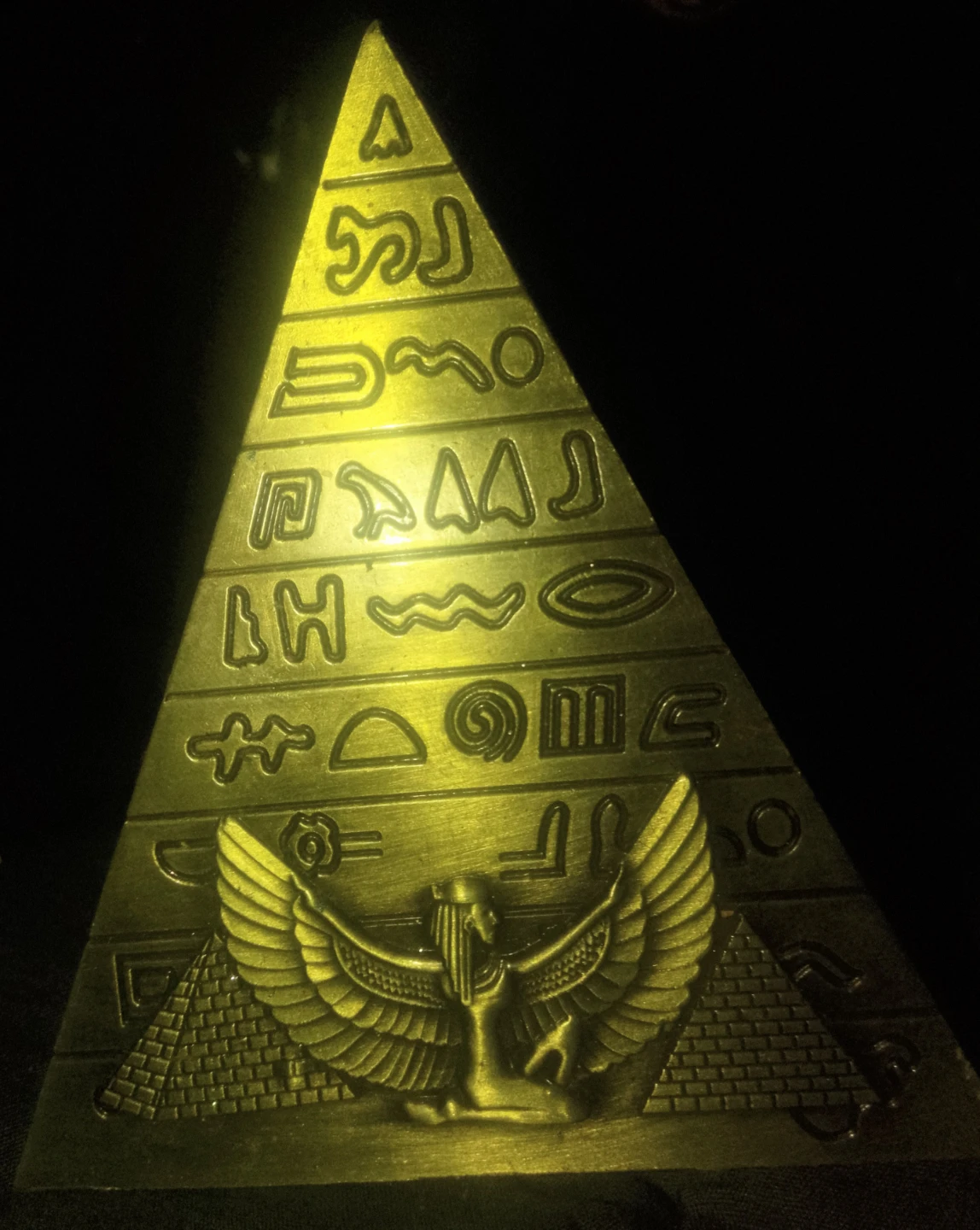 Egyptian Sphinx and Isis Pyramid Figurine