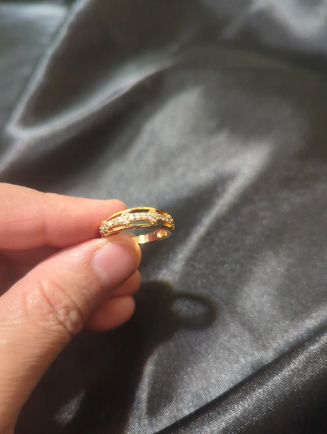 Gold Tone Rhinestone Ring - photo 2