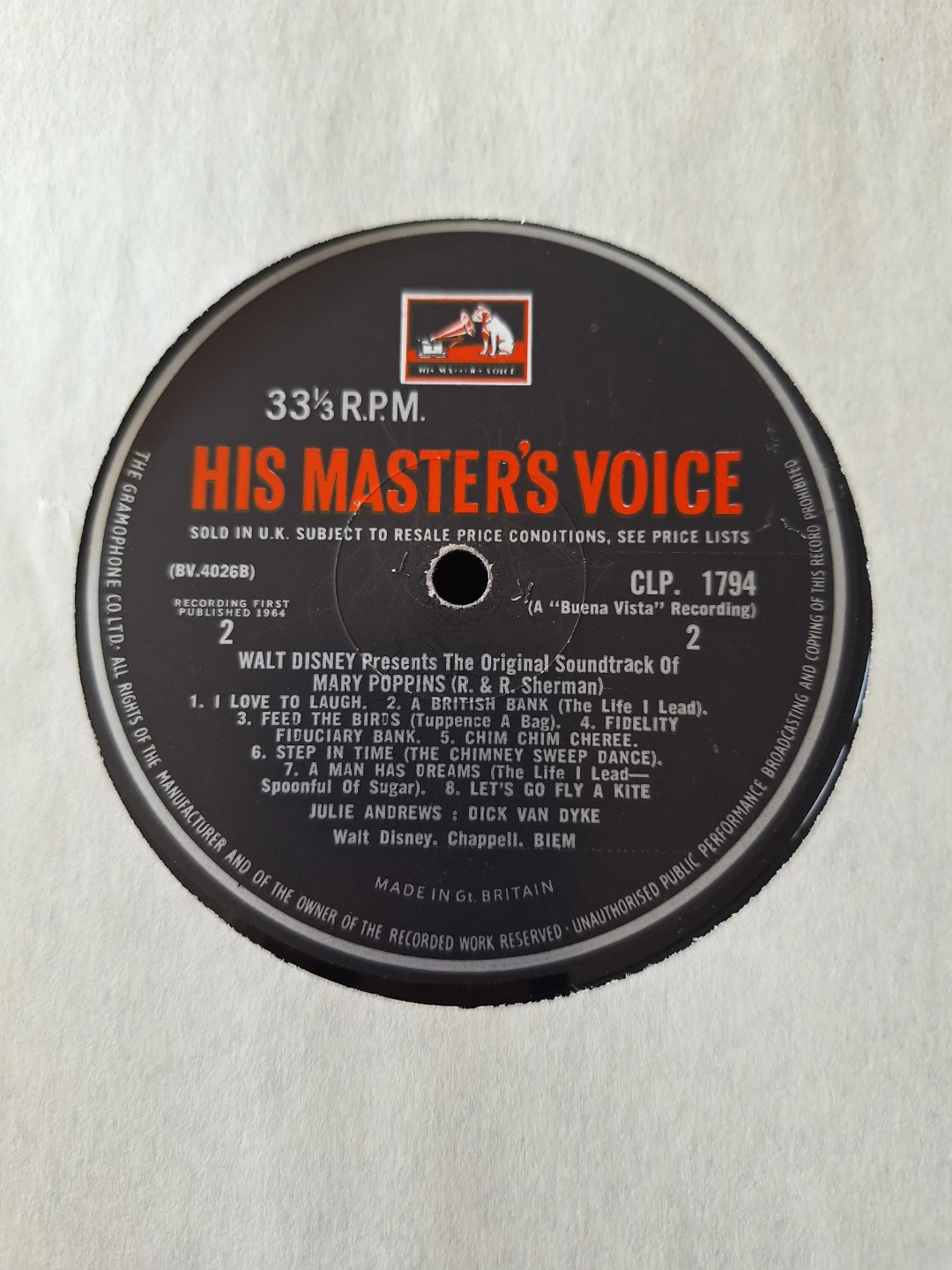 Mary Poppins Original Soundtrack Vinyl Record - photo 2