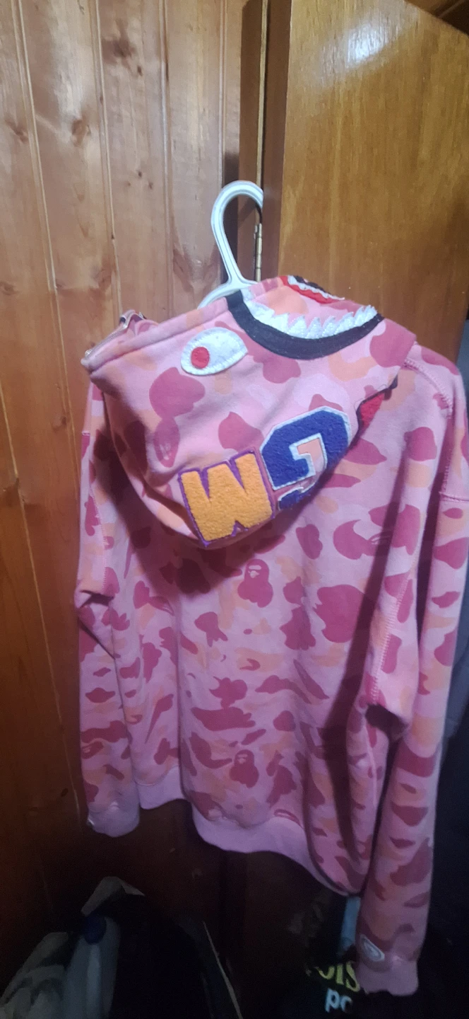 A Bathing Ape Pink Camo Shark Hoodie - photo 3
