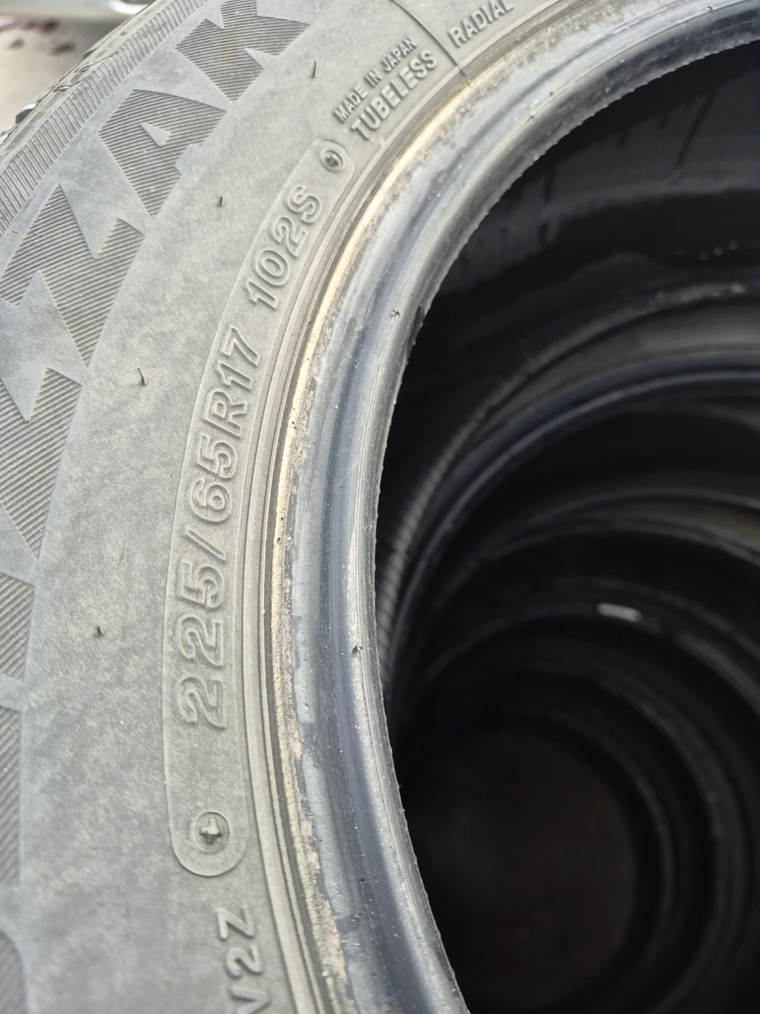Two Bridgestone 225/65R17 102S Winter Tires - photo 4