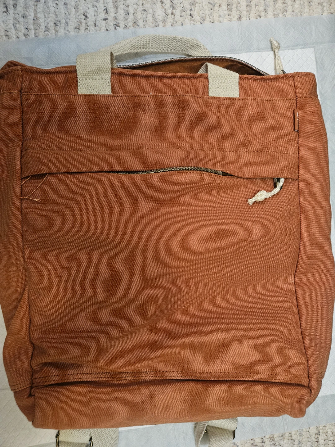 Rust Orange Canvas Backpack – Casual School & Everyday Bag
