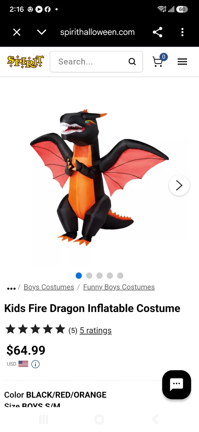 Kids halloween inflatable costume fire dragon - photo 2