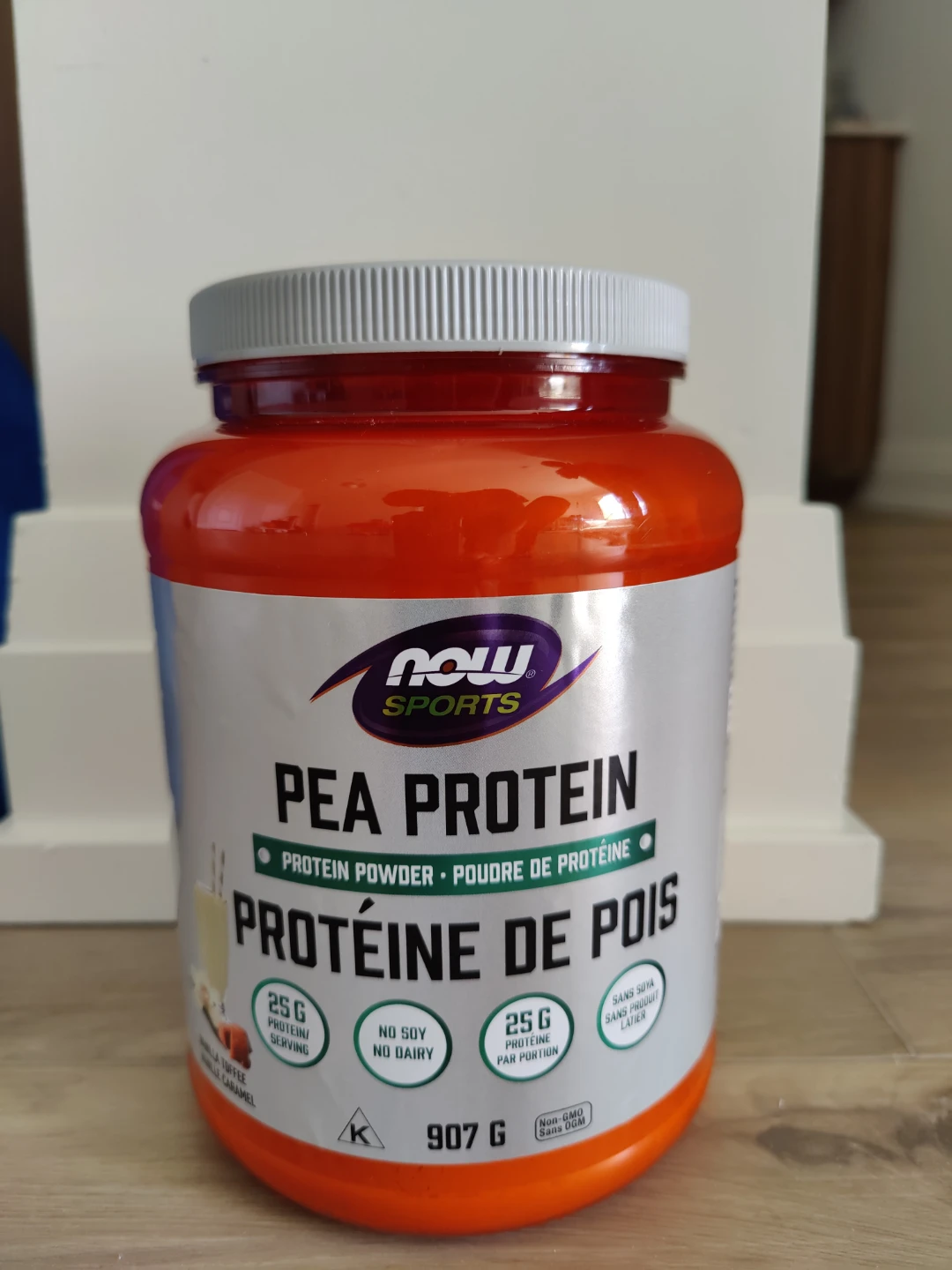 NOW Sports Pea Protein Powder Vanilla Toffee 907g