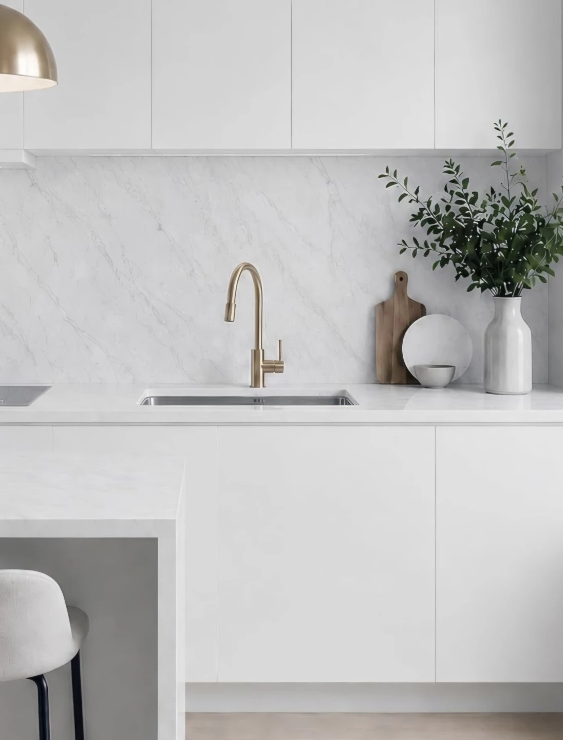 Marble Matte White Peel & Stick Removable Wallpaper 24"×118" - photo 2