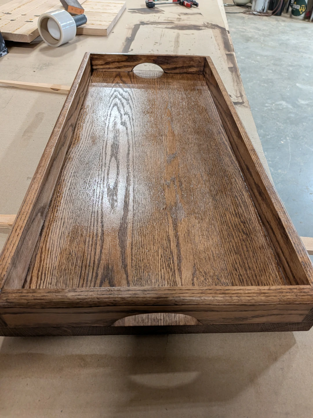 Handcrafted Stained Wood Serving Tray - photo 2