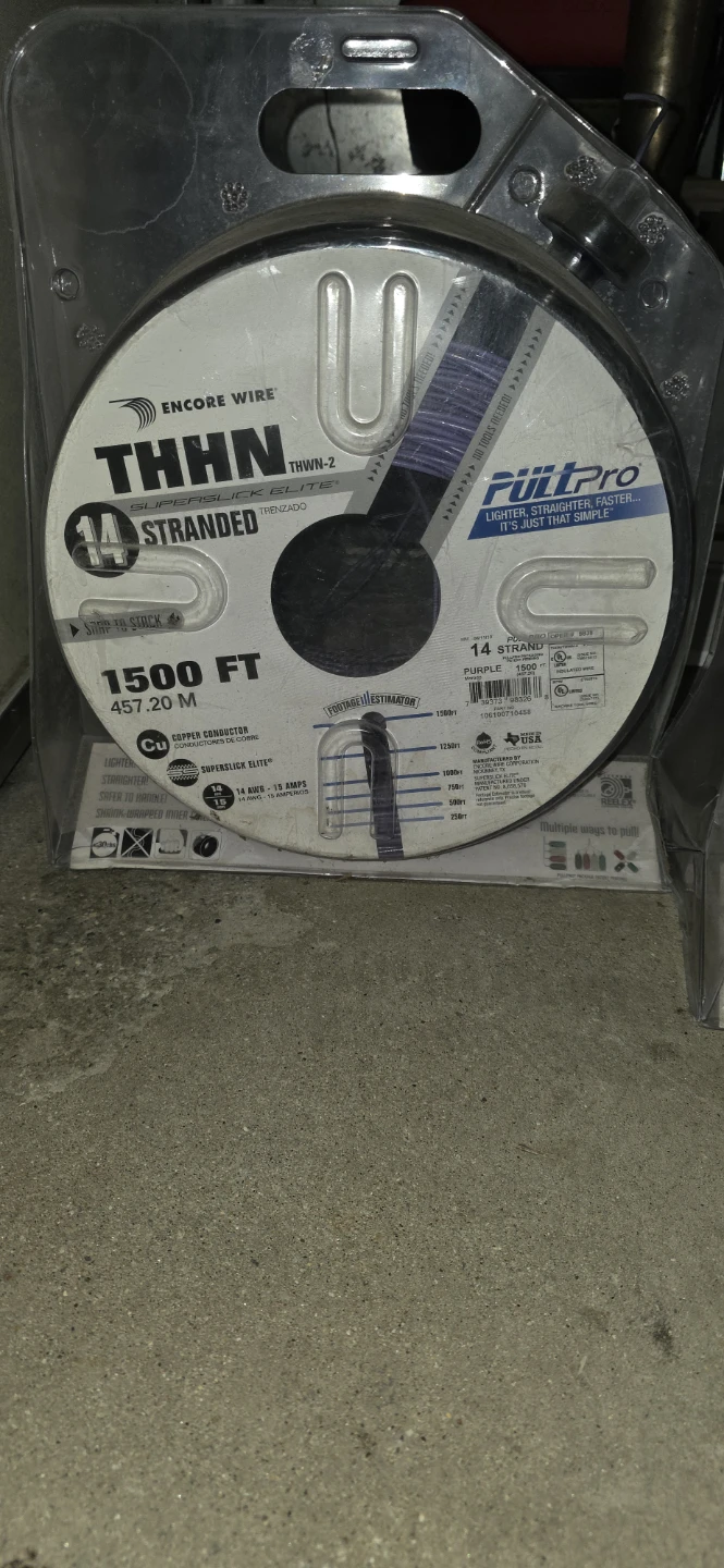 Encore Wire THHN 14 AWG Stranded Purple Wire 1500 ft