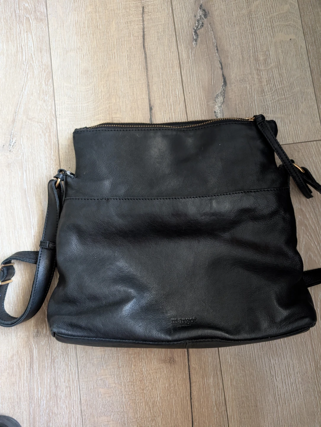Margot New York black genuine leather crossbody bag