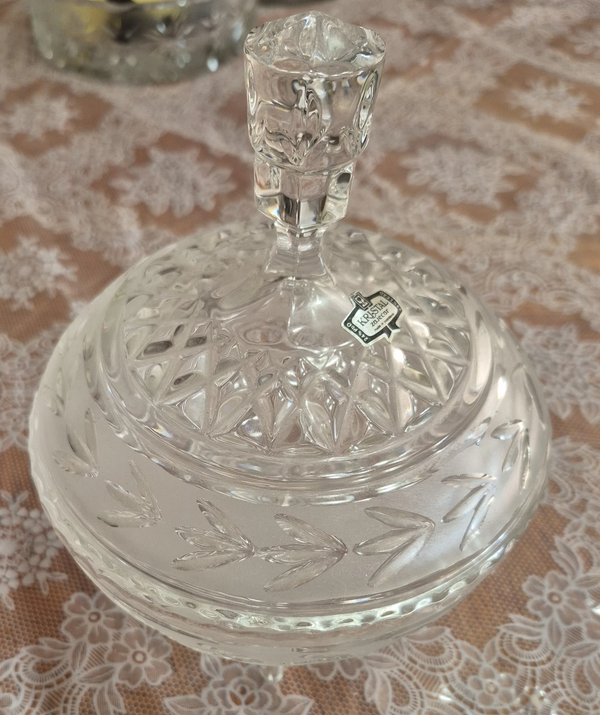 Yugoslavia Kristal  Crystal Covered Dish - photo 2