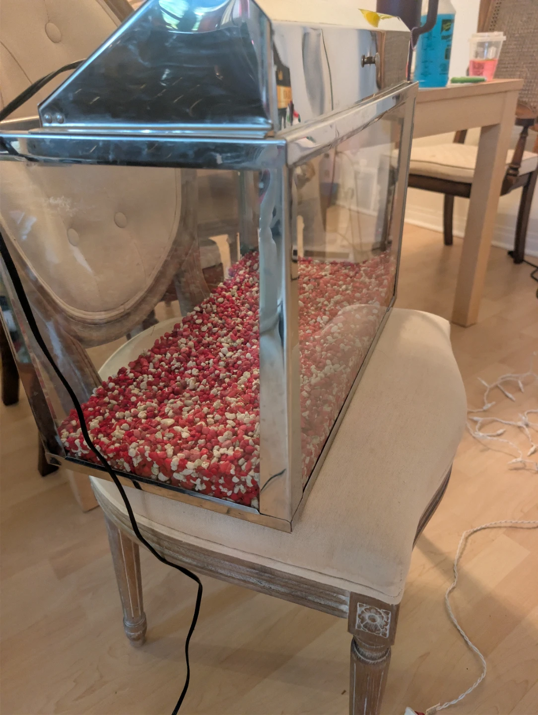 Vintage Chrome Fish Tank with Light