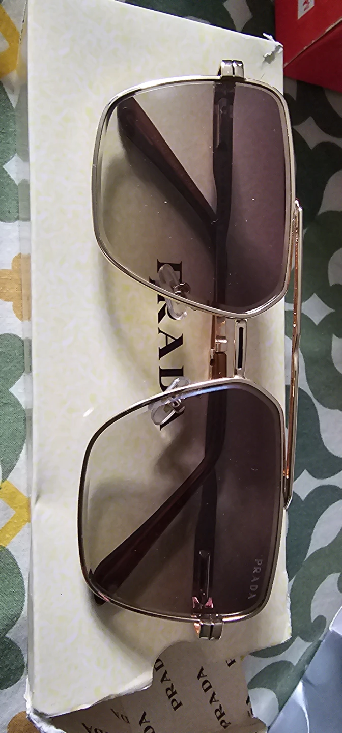 Prada Sunglasses Gold and Brown