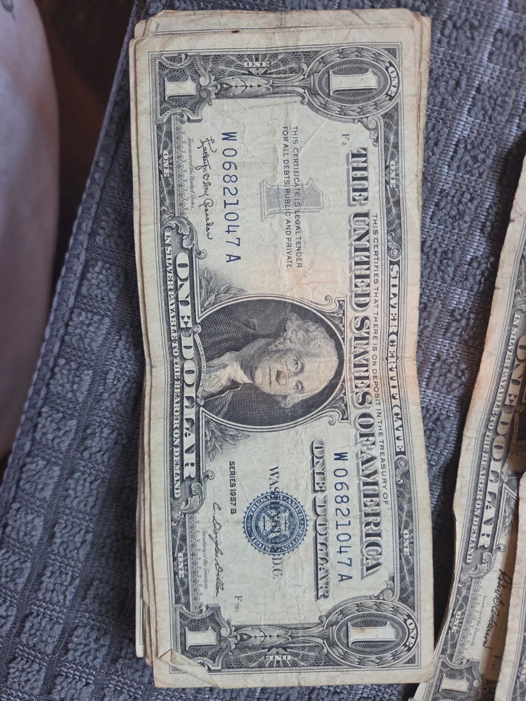 Set of 9 1957 Series US Silver Certificate Dollar Bills