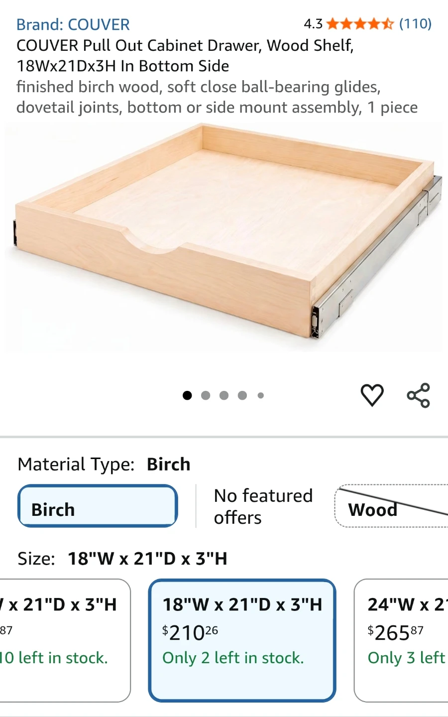 Couver Pull Out Cabinet Drawer