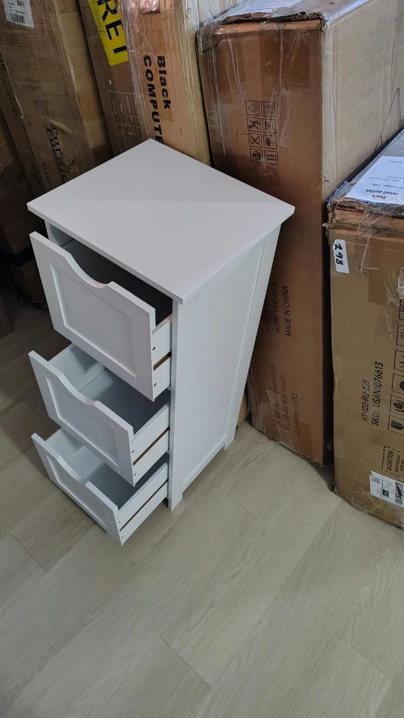 VASAGLE White 3-Drawer Bathroom Cabinet - photo 4