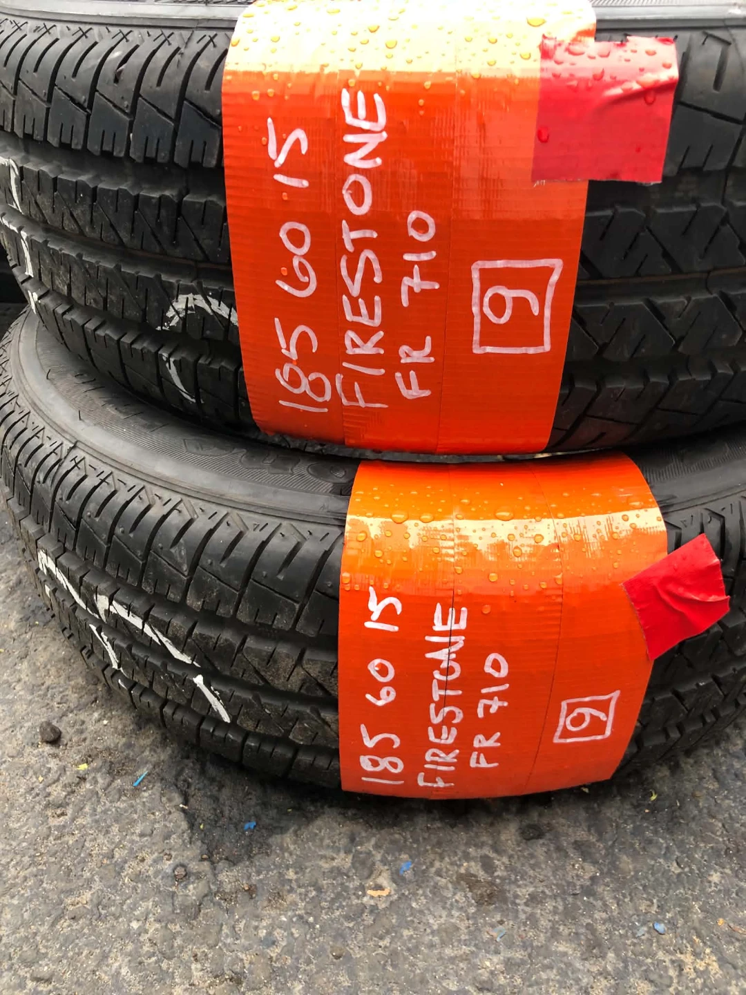 Two Firestone FR710 Tires 185 60 15