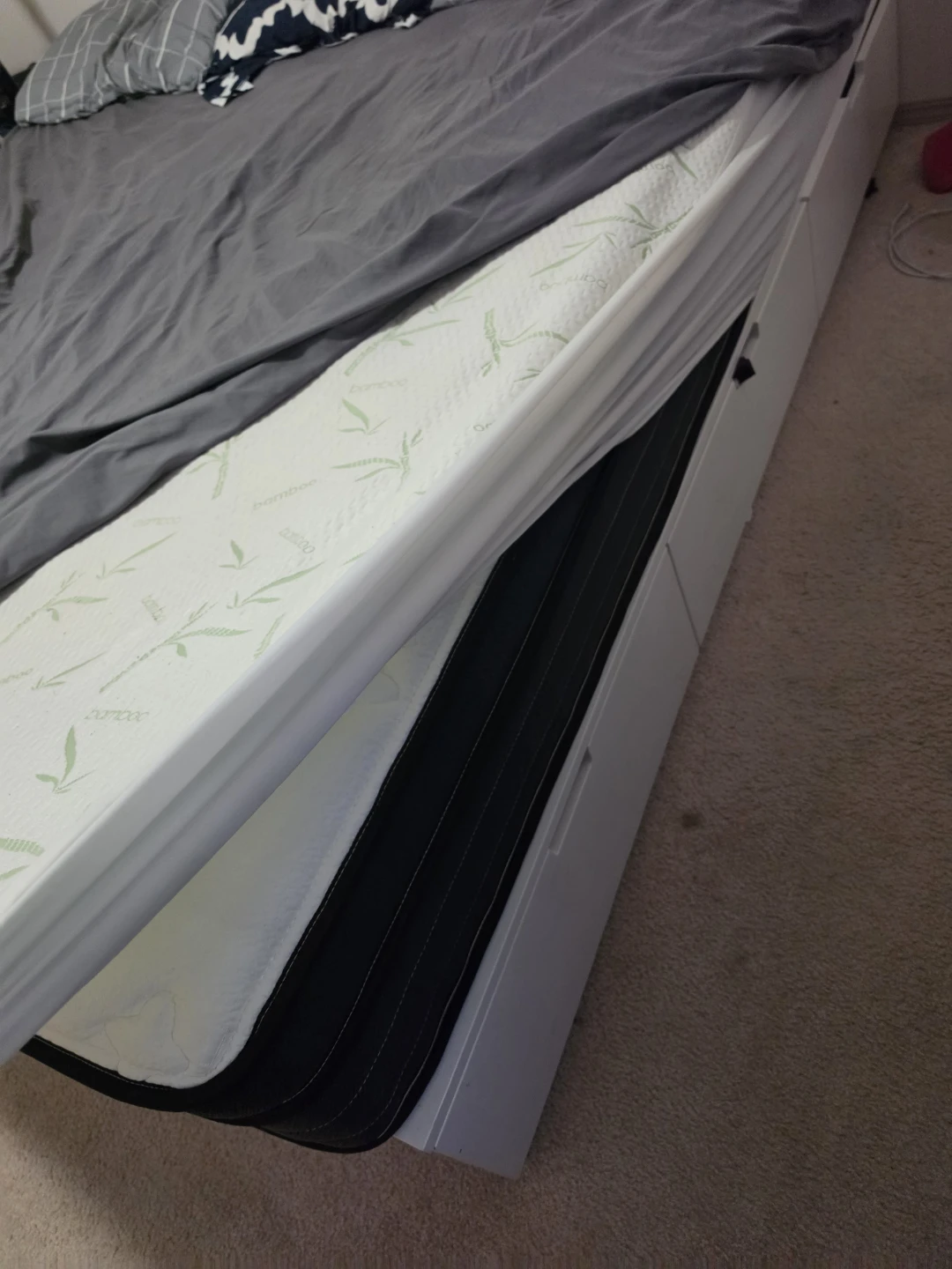 king size Mattress &  IKEA NORDLI bed frame with 6 drawers - photo 4