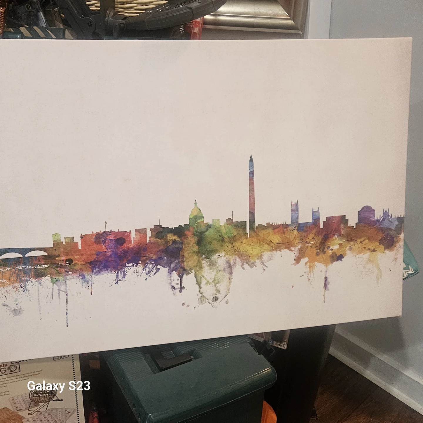 Washington DC Watercolor Skyline Canvas