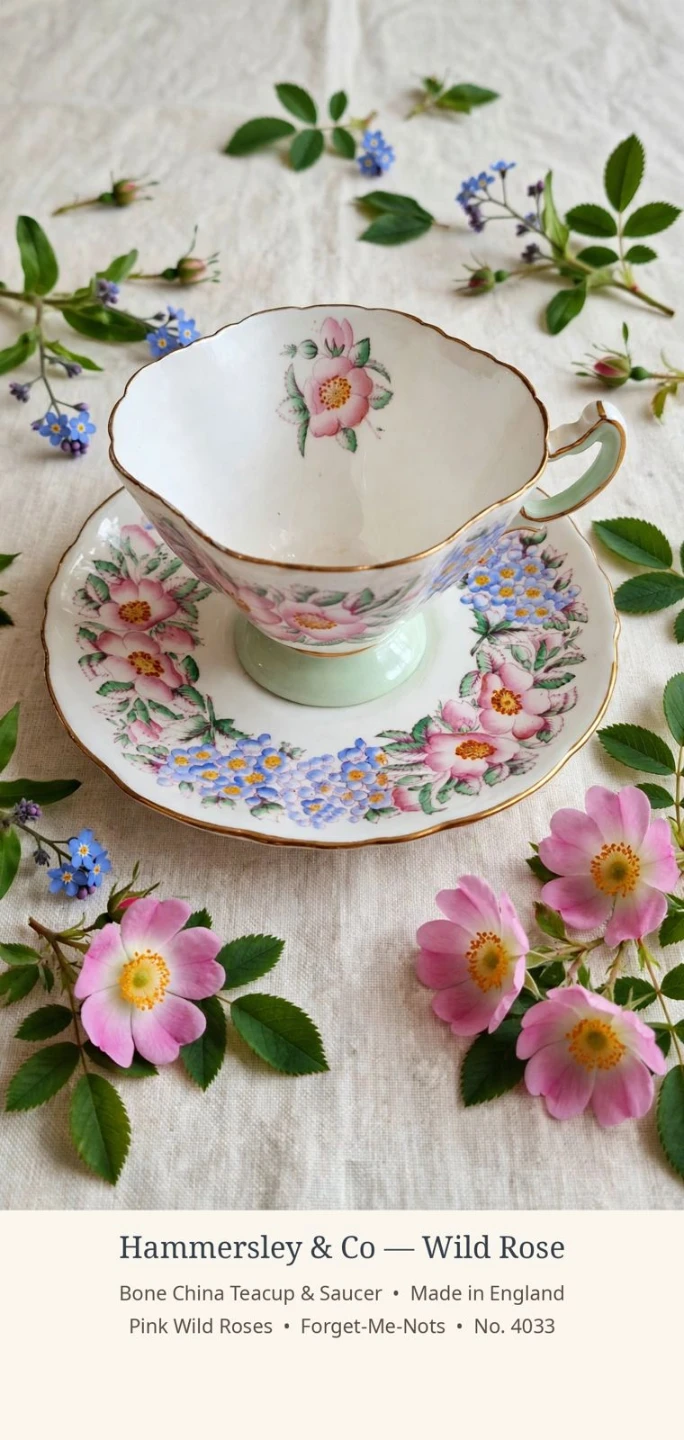 Hammersley & Co Bone China Teacup and Saucer