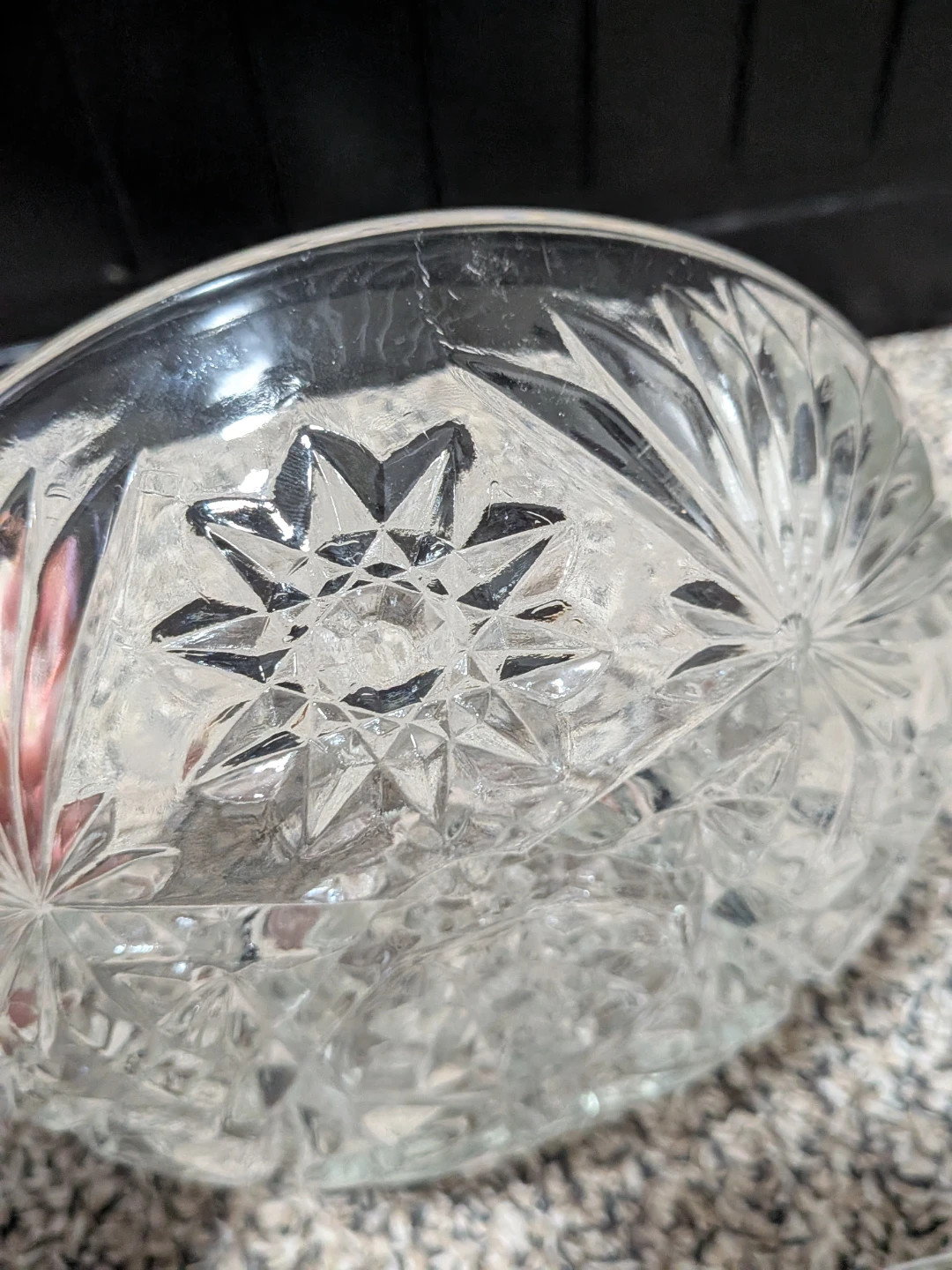 Vintage cut glass candy dish with lid - photo 4