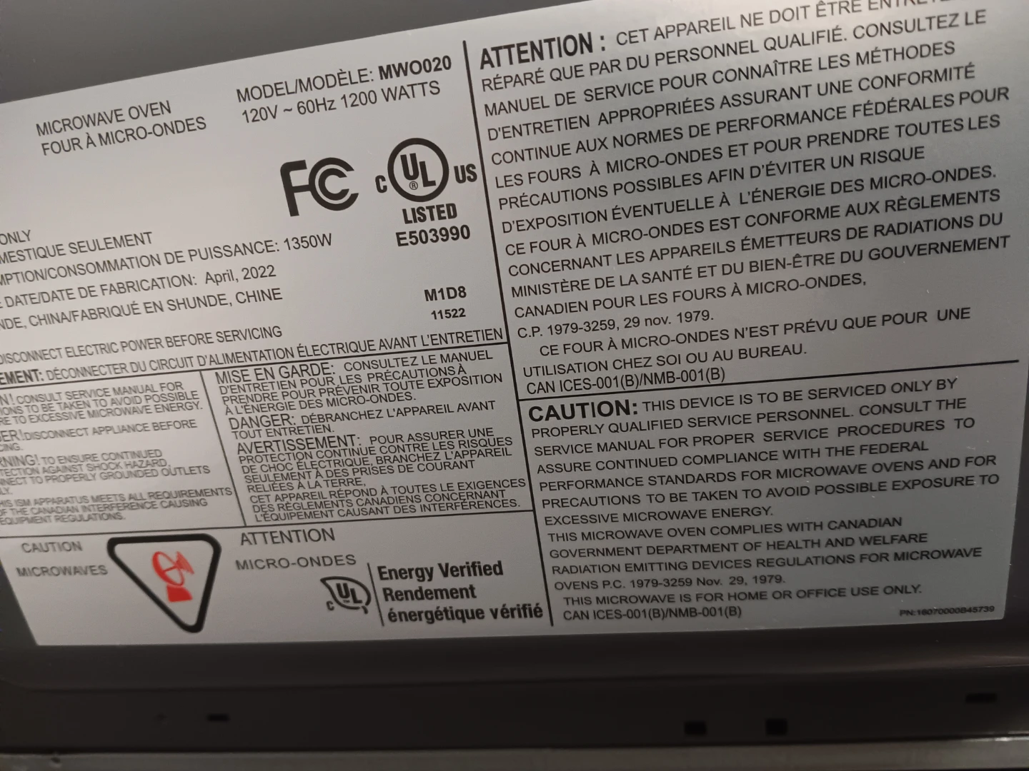 PADERNO Countrtop Microwave Inverter Technology, 1.6 cu.ft - photo 4