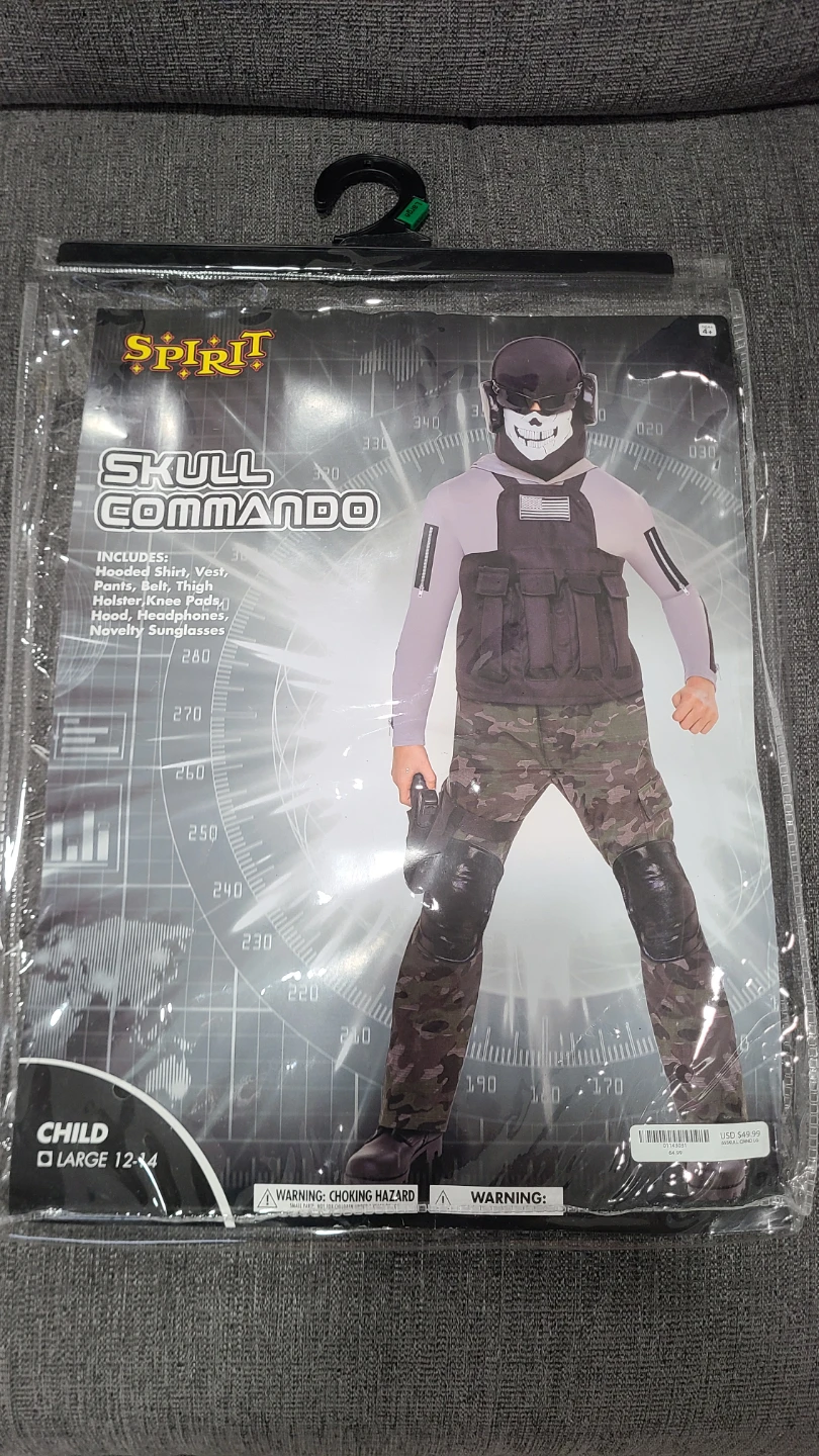 Skull Commando Costume Child Size Large 12-14