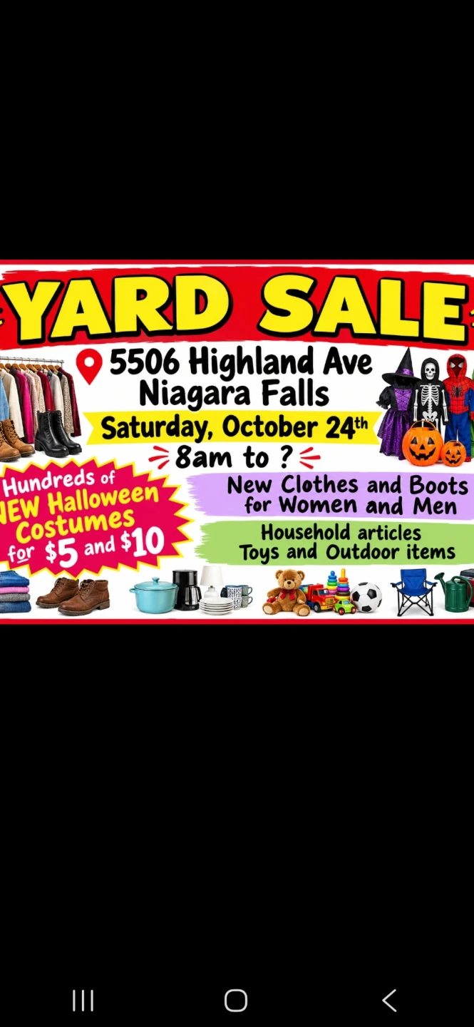 Yard Sale Highland NF Sat. Oct. 24th 8am
