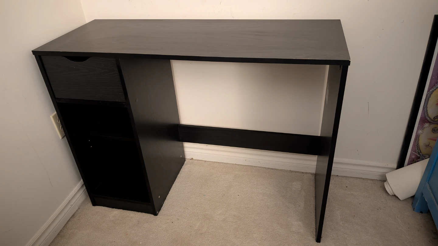 Black writing desk with one drawer - photo 2