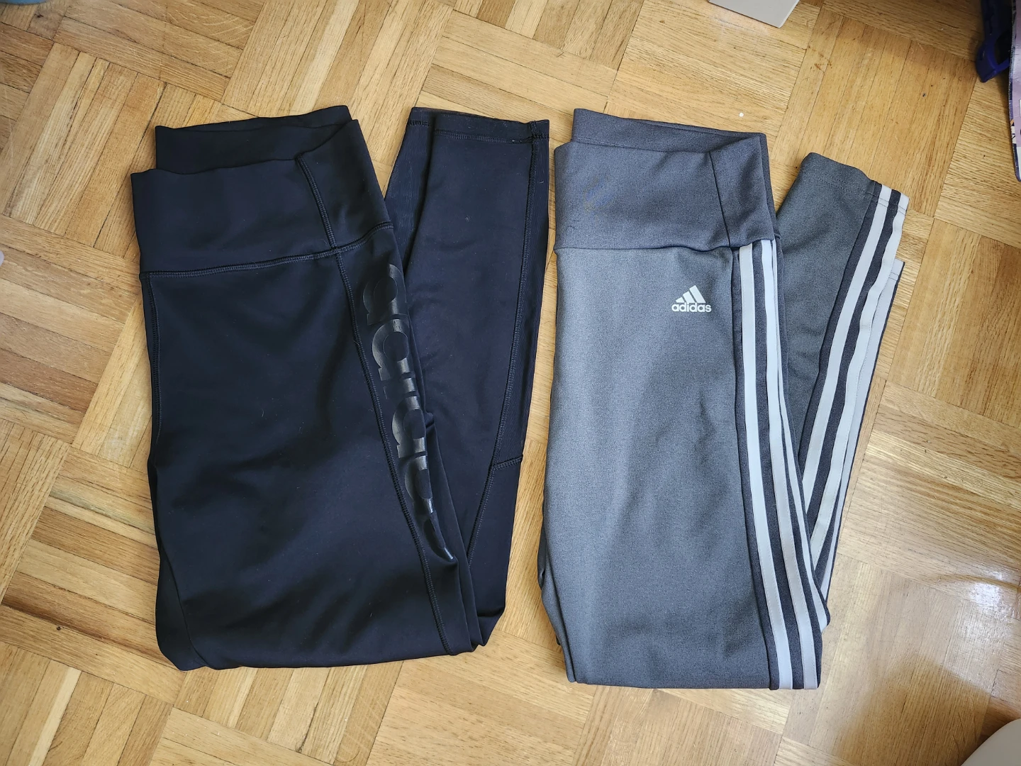 Two pairs of Adidas leggings