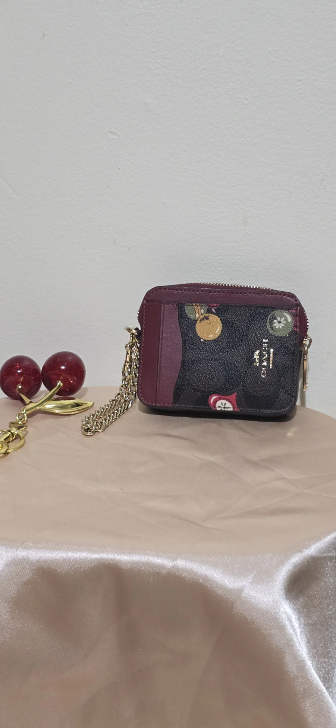 Coach Card Case with Cherry Charm